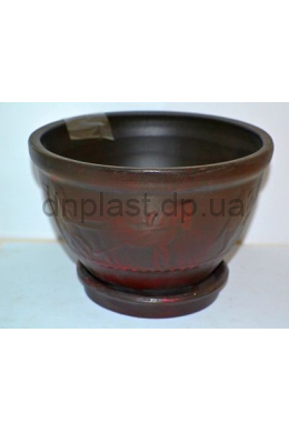 Горшок цветочный Рельефный (номер 2, Этно)