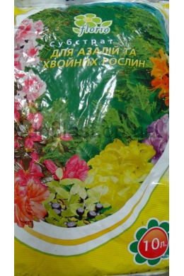 Субстрат 10 л кислий для азалій та хвойних рослин Florio Субстрат 10 л кислий для азалій та хвойних рослин Florio