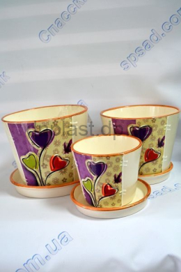 Горшок цветочный Евро набор (номер 1,2,3, Чикаго)